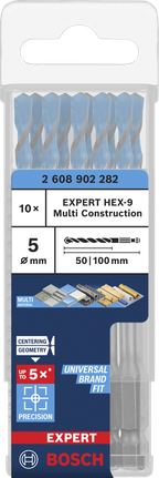 Bosch EXPERT HEX-9 Multi Construction Drill Bit 5 mm pack.